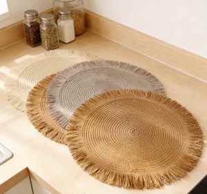 Bohemian Woven Paper Fringe <b>Placemat</b> for Kitchen Dining Table Wedding Party Home Decoration Heat Resistant <b>Round</b> Mat - Product Image 5