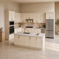 Meubles de cuisine de luxe sur mesure en bois massif et MDF laqué, cuisine moderne modulaire avec îlot intégré, fabricant pour villas