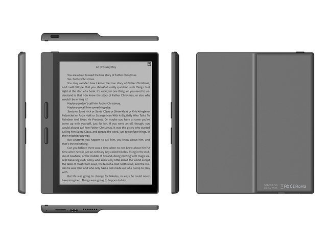 TOPJOY E705 7" E-INK 300 PPI 1600x1200 2GB RAM 32GB 2200mAh Wi-Fi Android 11 USB-C Portable E-Book Reader