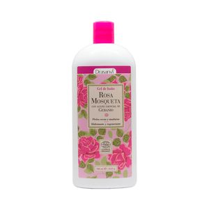 Gel douche et bain à la rose musquée Drasanvi 500 ml, certifié Ecocert BIO, ingrédients entièrement naturels - Product Image 1