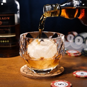 Vintage Old Fashioned Whisky Tumbler Boissons Verre Tasse Bar Clair Géométrique Roches Verres - Product Image 4