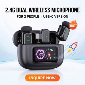 T80 <b>Wireless</b> Lavalier <b>Microphone</b> with 24H Battery Life Plug & Play USB-C for Smartphone Video Recording Live - Product Image 1