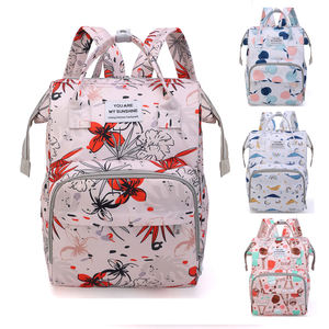 2024 moda patrón floral gran capacidad impermeable bebé <span class=keywords><strong>maternidad</strong></span> bolsa pañal mochila momia mamá bolsa - Product Image 2
