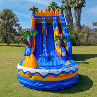 Toboggan aquatique gonflable Tropical Waves de 22 pieds, qualité commerciale, pour piscine