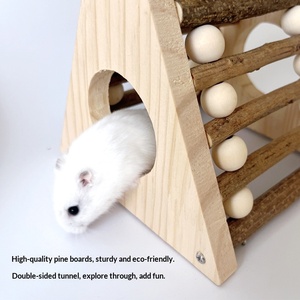 Giocattolo per Criceti Grandi, <span class=keywords><strong>Orso</strong></span> Dorato, con Casa in Legno, Scala per Arrampicarsi, Tunnel per Masticare e Allenare - Product Image 2