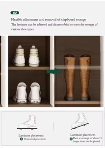 Meuble à chaussures en bois fonctionnel, élégant, durable, moderne et minimaliste avec tiroir et crochet porte-parapluie, idéal pour les entrées de maison - Product Image 4