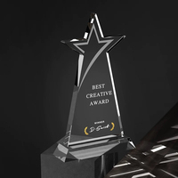Nouveau design 2026 : Trophée étoile en verre vierge, médailles et plaques de récompense en cristal personnalisables