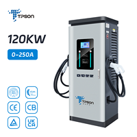 Nouvelle borne de recharge rapide intelligente Tpson DC EV 120 kW CCS2 avec écran couleur 7 pouces et paiement mobile RFID