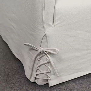 Juego de Sofás de Tela de Lino Premium, Estilo Rústico, Muebles para Sala de Estar, Sofá de Piso Acolchado Suave y Duradero con Diseño de Lazo Lateral para Hotel - Product Image 4