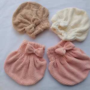 Serviette-turban absorbante en velours corail pour cheveux secs, pour femmes, grande et épaisse, avec nœud, pour le <span class=keywords><strong>bain</strong></span> - Product Image 5