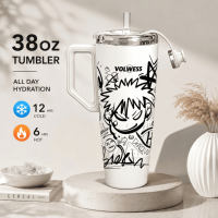 2 Bouteilles d'eau classiques anti-fuite en acier inoxydable 18/8 avec poignée et couvercle en Tritan pour usage quotidien, voyage, gym