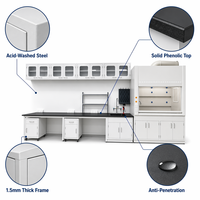 Banc de laboratoire résistant aux acides et aux alcalis, évier de laboratoire, plan de travail en résine époxy, robinet, armoire à tiroirs en acier, pour hôpital et pharmacie