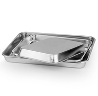 Plateau cafétéria rectangulaire en acier inoxydable, ustensile de cuisine, plateau de cuisson