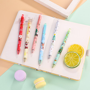 Vente en gros d'encre noire de Noël mignonne 0.5mm stylos gel en plastique belle écriture rapide stylo neutre - Product Image 3