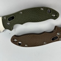 Couteau de poche de camping durable C101 avec bouton poussoir, outil EDC double fonction pliable, poignée ergonomique texturée et lame tranchante