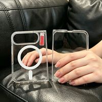 Étui magnétique pliable transparent pour iPhone Duo, coque de téléphone portable antichoc en TPU rigide et PC transparente pour iPhone Duo 18 Fold
