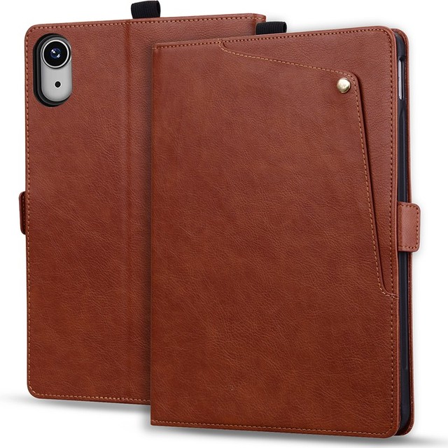 Business Flip Tablet Case PU Leather Cover With Card Holder Adjustable Stand Shockproof Tablet Shell for iPad mini6 7