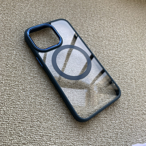 Sang trọng Glossy Acrylic Mobile bìa với TPU khung cao cấp kim loại nút & máy ảnh vòng điện thoại di động Trường hợp với nam châm nạp tiền chức năng - Product Image 1