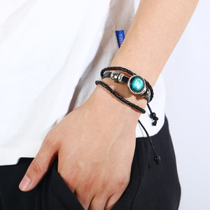 Nueva Pulsera de Cuero Luminosa con los 12 Signos del Zodiaco para Hombre, Pulsera de Moda con Diseño Trenzado y Signo del Horóscopo - Product Image 5