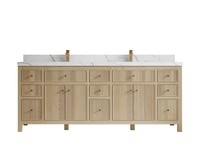 Meuble-lavabo autoportant de luxe Cavio personnalisé avec tiroirs cannelés, option MDF, grand espace de rangement, design moderne