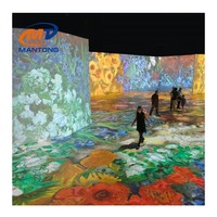 60 scènes thématiques intégrées Salle immersive 3d intérieure Projection de cartographie interactive holographique 5500LM Projection immersive 3d