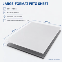 Plaque PETG 4x8 de 0,5 mm x 1220x2440 mm, découpe sur mesure, directement de l'usine, depuis 2000
