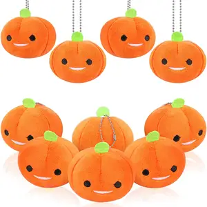 Groothandel Op Maat Halloween Pompoen Speelgoed Kleine Gevulde Pluche Kleine Pompoen Ornament Met Smile Feit Pompoen Decoraties