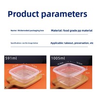 Boîte à lunch réutilisable en PP, contenant alimentaire en plastique de qualité alimentaire avec couvercle à fermoir antivol pour l'emballage de gâteaux, de yaourts et de desserts