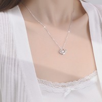Bijoux fins personnalisés Collier de galaxie en zircon en argent sterling 925 Accessoire de style mignon pour les mariages et les fêtes de femmes