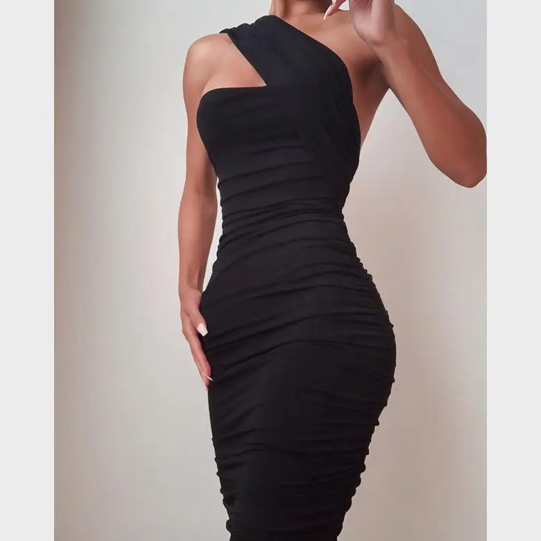 Vrouwen Sexy Een Schouder Vrouwen Jurk Elegante Bodycon Bandage Jurken Voor Womens Vestido Club Y12621