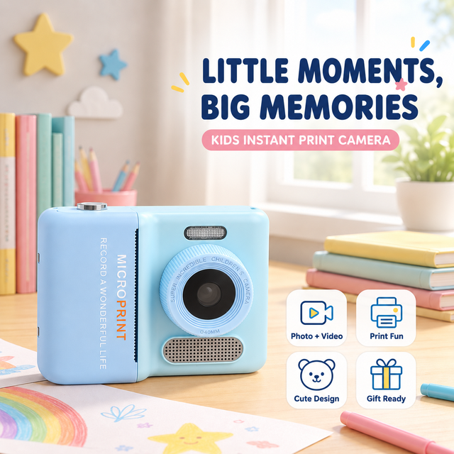 Kids Digital Camera with HD Video & Dual Lens, Birthday Gift Toy Camera for 4-6 Year Old Boys Girls