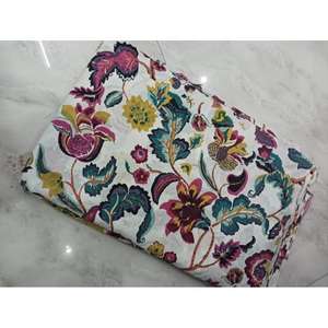 Tela de Algodón Estampada Floral Multicolor Blanca para Material de Vestido Kurti, Ropa de Verano, Blusa, Costura, Textil Suave - Product Image 1