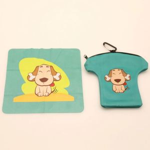 Custom Logo Anime Reusable Foldable Silk Screen Printing Microfiber Glasses Cleaning Cloth <b>Keychain</b> Pouch Clip Bulk <b>Personalized</b> - Product Image 2