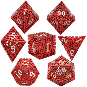 Juego de Dados Poliédricos de Cobre de 7 Piezas con Patrón Intrincado Multidimensional Creativo, Multicolor, Duradero, para Juegos de D&D y Cálculo de Probabilidades - Product Image 2