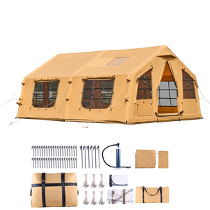 Inflatable <b>2</b> <b>Rooms</b> 1 Hall Family Camping <b>Tent</b> Heavy Duty Oxford Cloth Rain & Spacious for Self-Drive Trip Outdoor <b>Tent</b> 027 Spaci - Product Image 1
