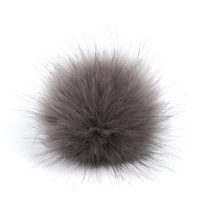 Pompón de piel de mapache de imitación, 10cm, sombrero de Bola de Pelo de zorro hecho a mano, Bola de pelo grande hecha a mano con hebilla - Product Image 6