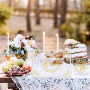 Caja de regalo de boda de acrílico ensamblada transparente diseño de letras de mano para estantes de exhibición para colección de tarjetas Uso de boda