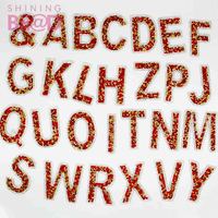 Hot fix/auto-adhésif A-Z 26 lettres autocollant diamant Alphabet anglais Applique Patch pour vêtements Badge pâte