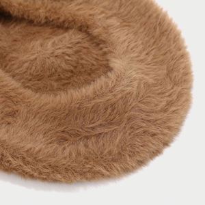 2024 New Fashion Thickened Warm Mink Velvet Beret <b>Hat</b> Retro Simple Solid Color Furry Beret <b>Hat</b> <b>for</b> Women - Product Image 5