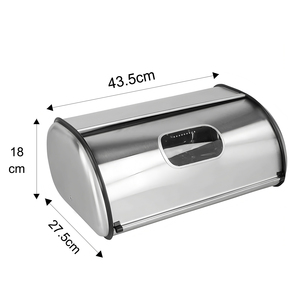 Boîte à pain en acier inoxydable avec couvercle roulant et fenêtre visible, conteneur de stockage de pain en gros pour cuisine, OEM/ODM, styles multiples - Product Image 5