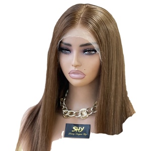 SHY nouveau Design HD 13x5 Patchwork dentelle perruque brun droit simple noeud pour avec ou sans cheveux femmes médical humain européen cheveux - Product Image 1