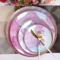 Arcopal Vaisselle Assiettes Rose Profonde Assiette De Mariage En Porcelaine De Mariage Dîner En Porcelaine En Gros Assiettes Chargeur Or Rose