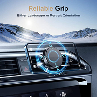 Support magnétique pour téléphone de voiture à fixation sur grille d'aération, en alliage d'aluminium, rotation à 360°, universel pour smartphone de 3,7 à 7 pouces, logo personnalisé