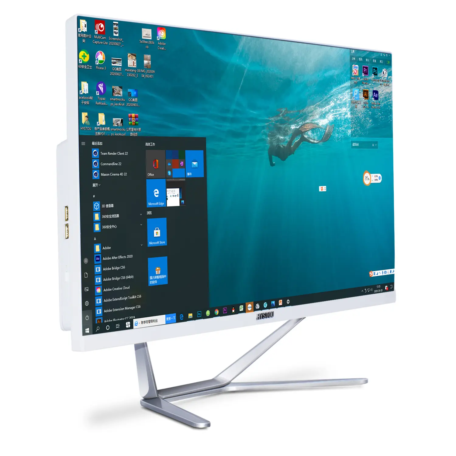 Grosir Quad Core I5 7300HQ 23.8 Inci Menang 10 Layar All In One PC Desktop Monitor Kapasitif Komputer