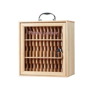 Armoire <span class=keywords><strong>de</strong></span> <span class=keywords><strong>rangement</strong></span> portable en bois massif avec serrure Boîte <span class=keywords><strong>de</strong></span> <span class=keywords><strong>rangement</strong></span> murale épaissie pour téléphone portable pour les étudiants et l'usine - Product Image 1