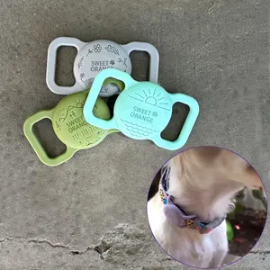 狗创新产品宠物配件全球定位系统项圈空气标签盒定制硅胶防水Airtag狗项圈支架盖