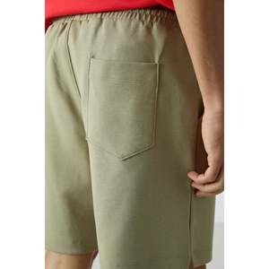 Short basique pour homme en coton vert clair, épais, doux, texturé, coupe confortable - 81274 - Abricot clair - Product Image 6
