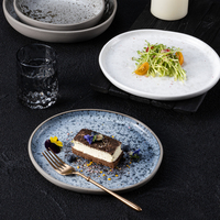 Assiette de Dîner en Céramique Gris Bleu de 11 Pouces, Sélection du Chef, en Grès, Compatible Lave-Vaisselle, pour Apéritifs et Plats Raffinés, Idéale pour Restaurants et Cafés