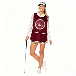 Chaleco de caddie de golf Event Pro Tour, talla adulto unisex, con nombre personalizado, sin mangas, de algodón y poliéster transpirable, delantal de caddie sólido dividido - Product Image 1
