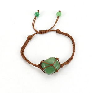 Natural Stone Crystal Raw Stone Mesh Bag Handmade Woven <b>Bracelet</b> Pendant Unisex Everyday Wear Geometric <b>Ball</b> Shape - Product Image 4